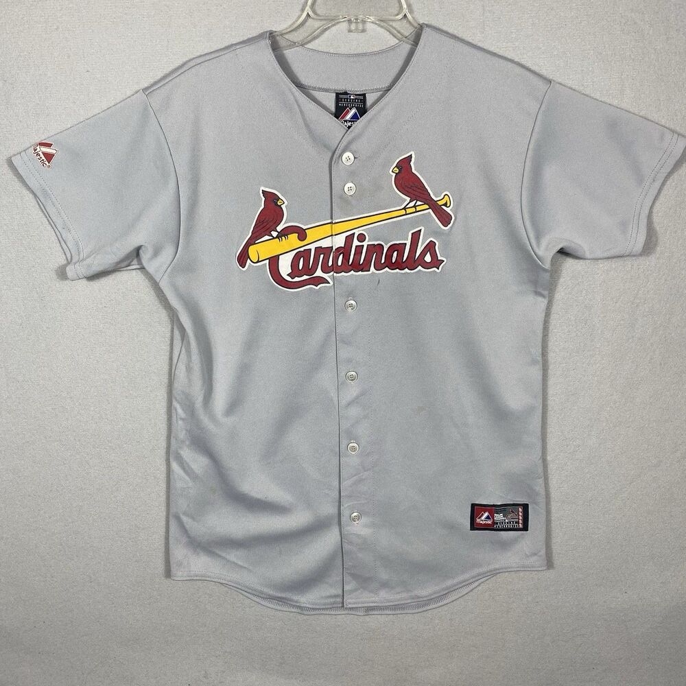 Vintage St Louis Cardinals Jersey Medium Gray Alber Pujols Uniform Shirt Y2K